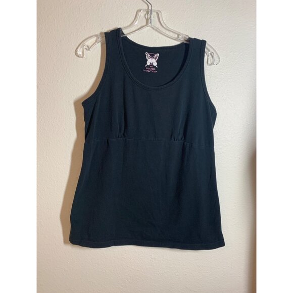 Tomorrows Mother Basic Maternity Tank Top Black Size Medium Empire Cut Y2K AE2 - Picture 1 of 3